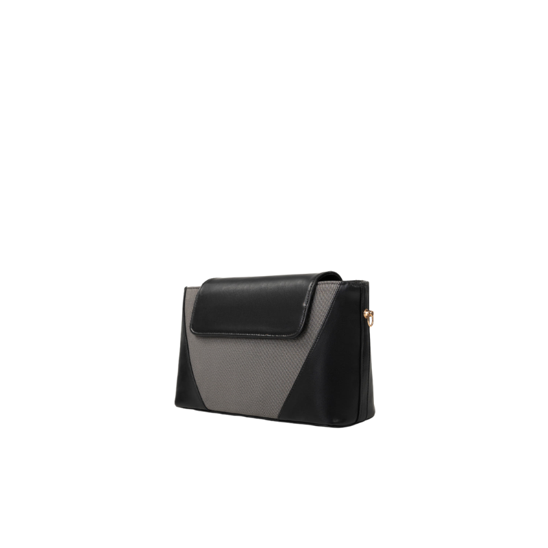 Black Faux Leather Shoulder Bag for Women