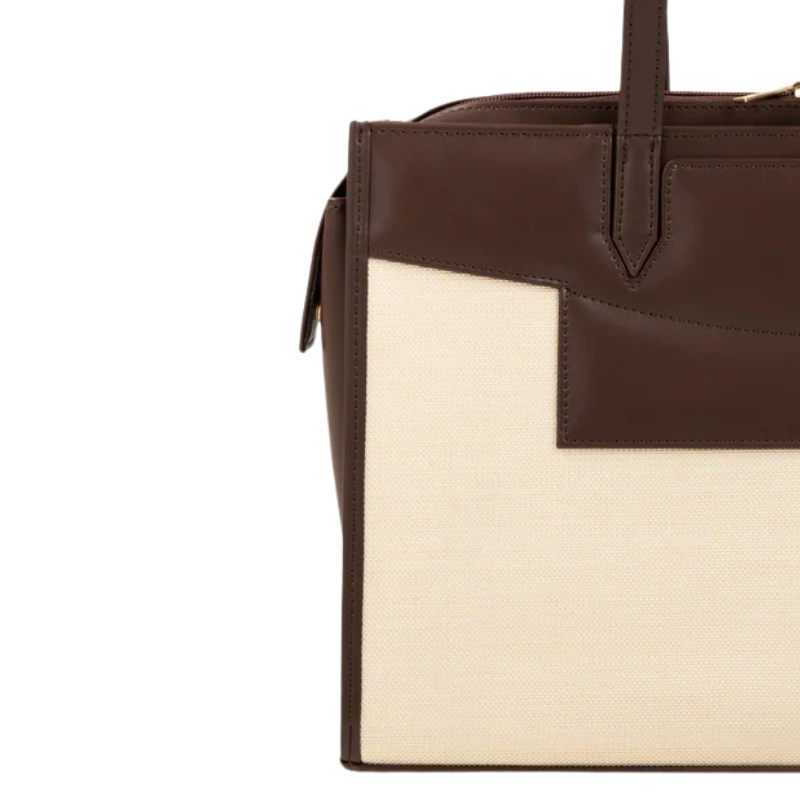 Brown Faux Leather Tote Bag for Women
