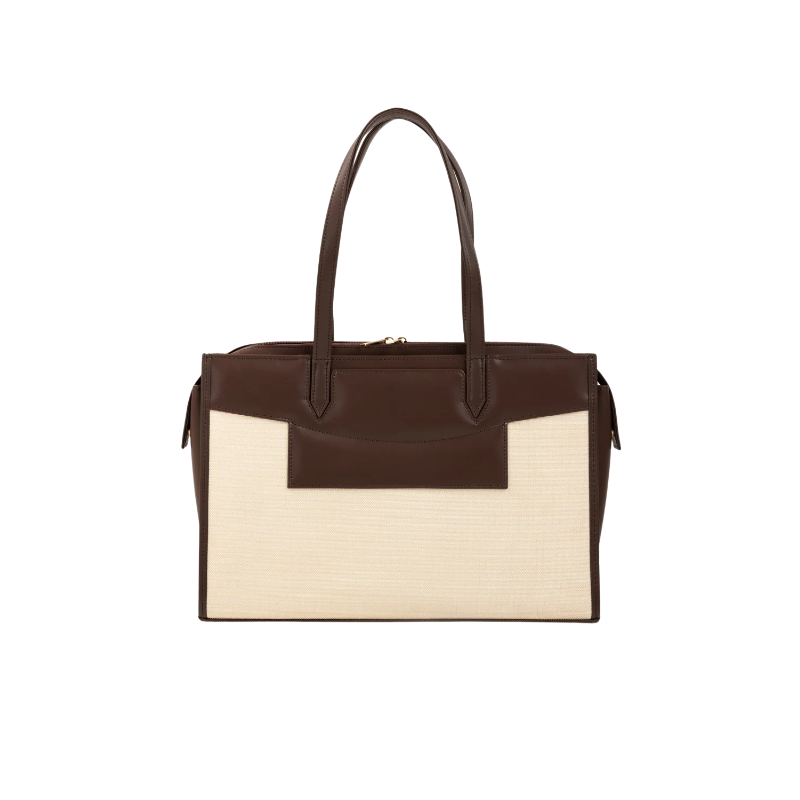 Brown Faux Leather Tote Bag for Women