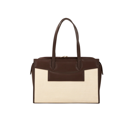 Brown Faux Leather Tote Bag for Women