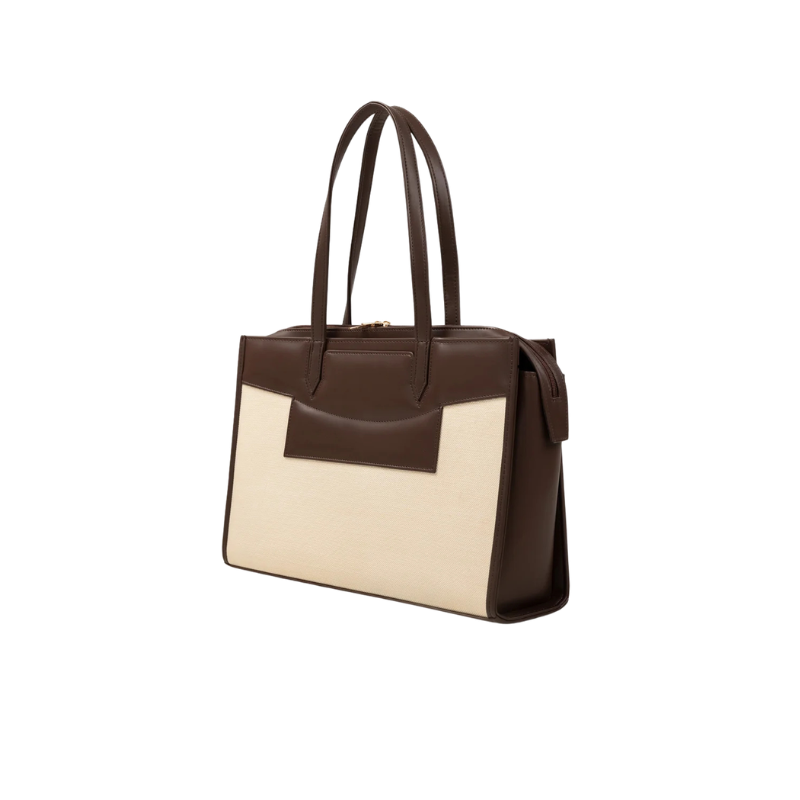 Brown Faux Leather Tote Bag for Women