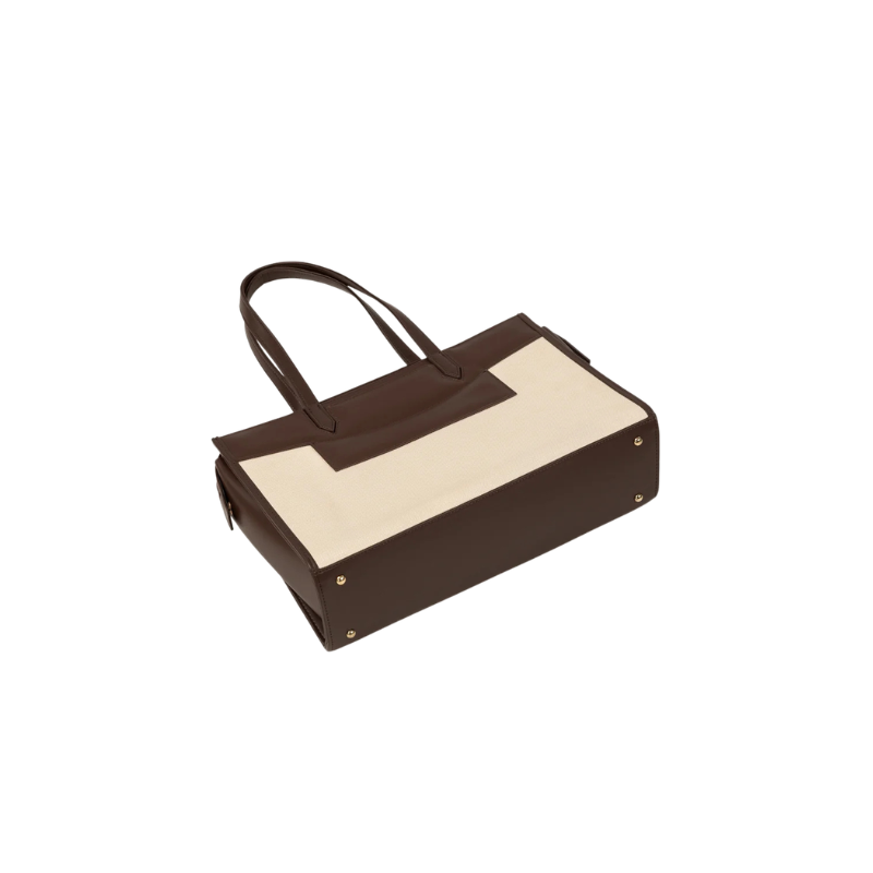 Brown Faux Leather Tote Bag for Women