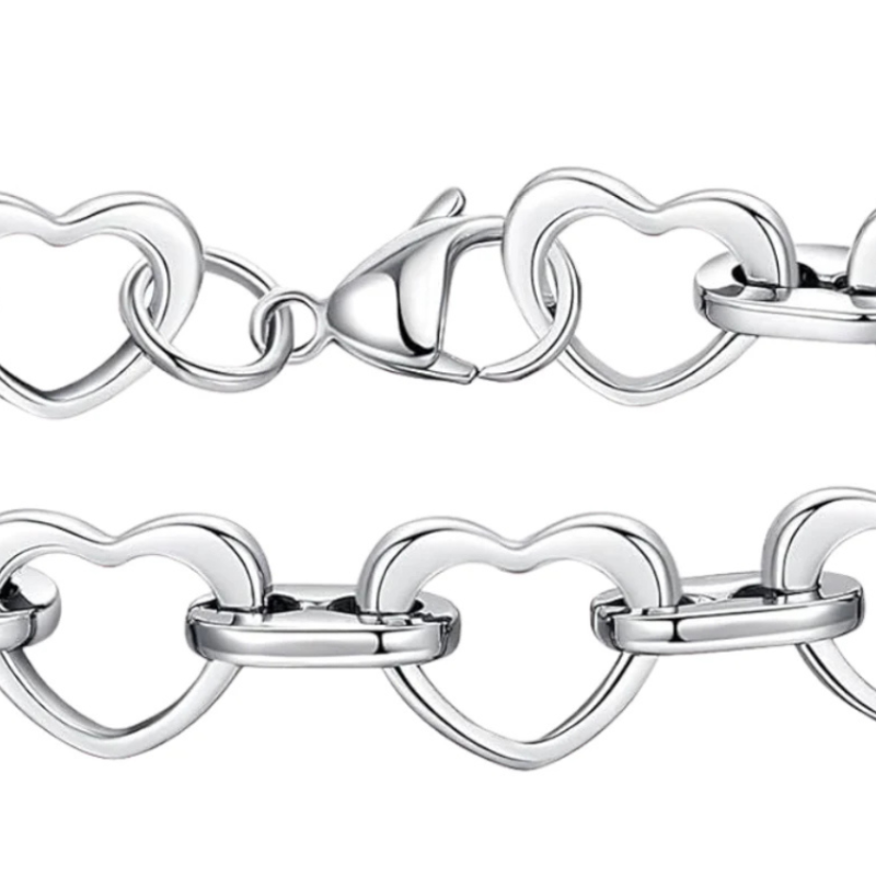 Women’s Stainless Steel Heart Chain Bracelet