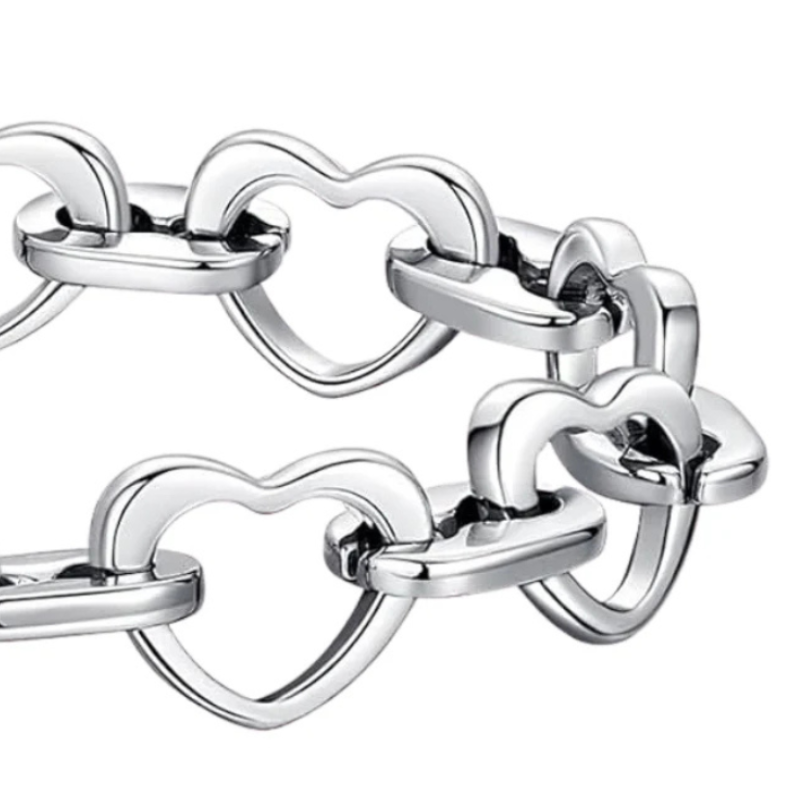 Women’s Stainless Steel Heart Chain Bracelet